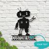 Personalized Robot Metal Wall Art Contemporary Home Decor Gift
