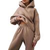 Women S Solid Long Sleeve Hoodie And Pants Two Piece Set Casual Style