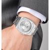 Mens Analog Quartz Wrist Watch Waterproof Luminous Dial Calendar Window Steel Band Square Dress Watches