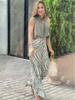 Summer New Sleeveless Vest Top Zebra Print Wide Leg Pants Fashion Two Piece Set Women's Clothing