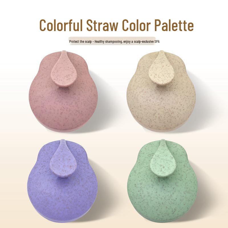 Wheat Straw Silicone Scalp Massage Shampoo Brush for Dandruff Removal & Scalp Protection