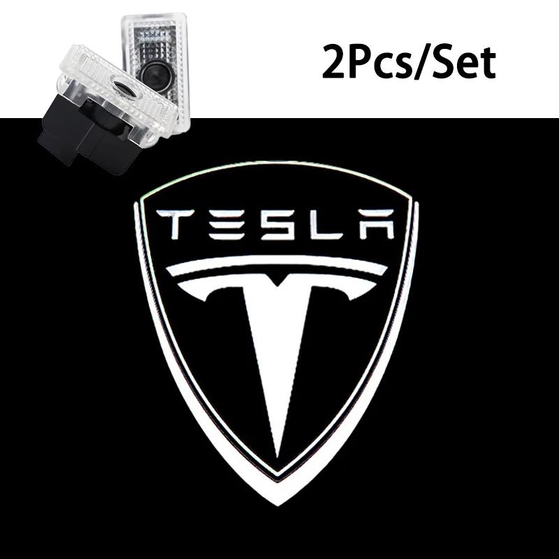 

Car Sticker Tesla 2pcs Car Door Wireless Welcome Light LED HD Projector Lamp Decoration For Tesla Model 3 Highland 2023 Model S