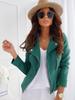 2025 Autumn/Winter Women's Zipper Suede Short Jacket with Turn-Down Collar