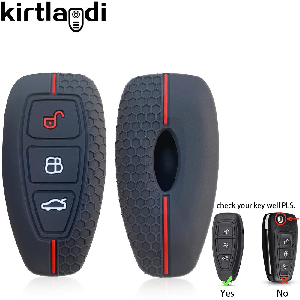 Silicone Car Key Case Shell for Ford Kuga Focus Mk3 Mk4 Mondeo Fiesta Titanium Ecosport Transit MK8 key Cover Remote Accessories