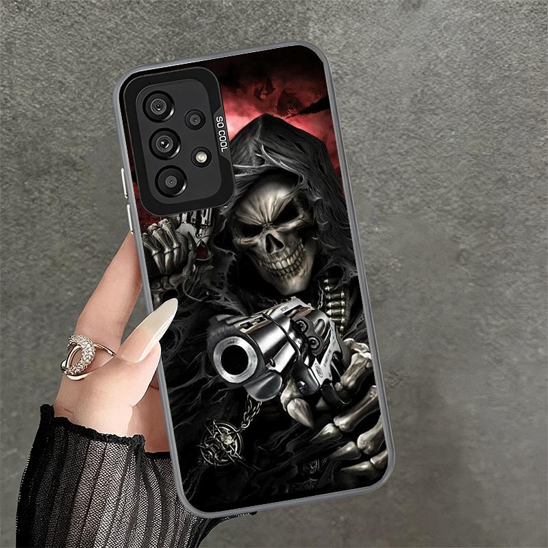Sensemann Totenkopf Skelett Pistole Weiche Handyhülle für Samsung A17 A16 A15 A14 A13 A57 A56 A55 A54 A53 A37 A36 A35 A34 A33 A26 A25 A24 A2