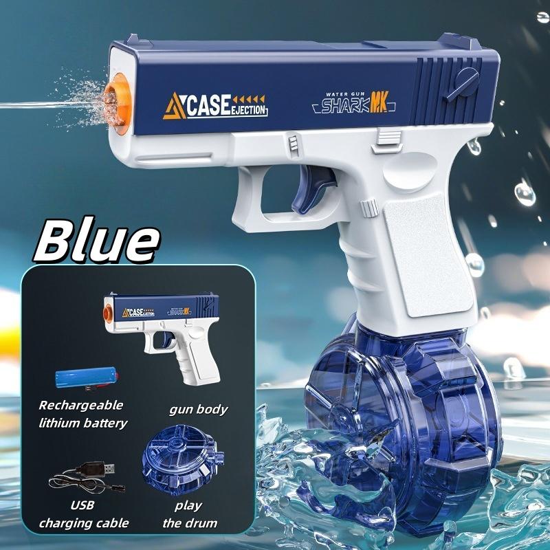 

LED Light Electric Water Gun Large Capacity Automatic Spray Gun with Muzzle Flash For Summer Outdoor Beach Party Toys синій