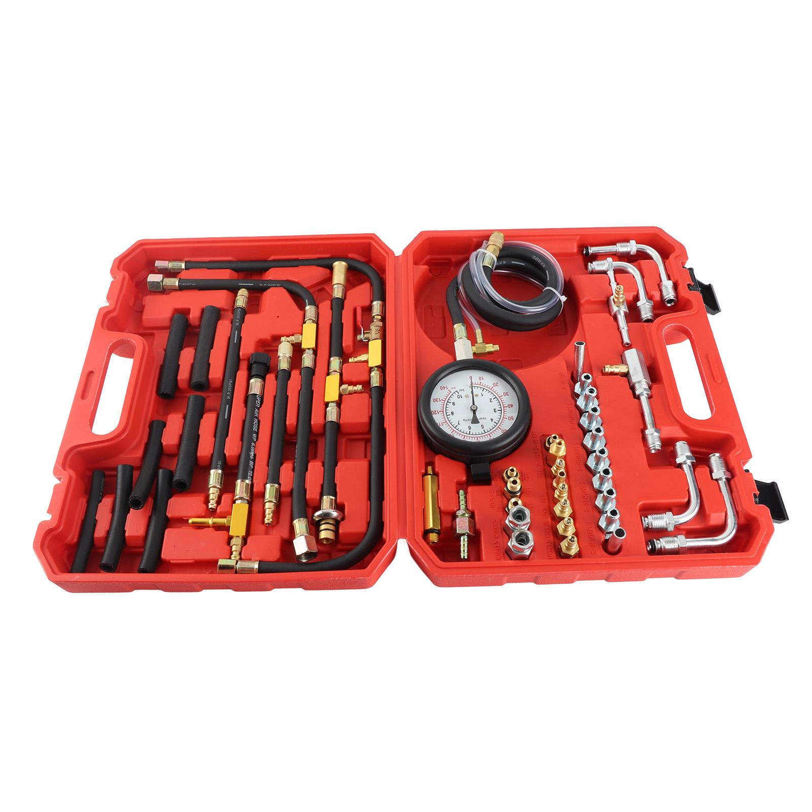 

Fuel Injection Pressure Tester Kit TU443 0 140PSI 0 10Bar Automotive Fuel Pressure Gauge Complete Kit різнокольоровий