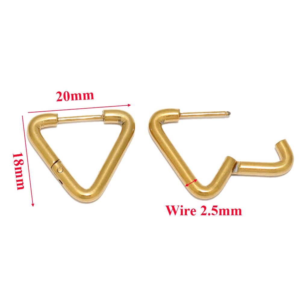 10pcs 304 Stainless Steel Heart Hoop Earrings Wholesale Triangle Women Earring Men Punk Hiphop Gifts Huggie Fashion Jewelry DIY