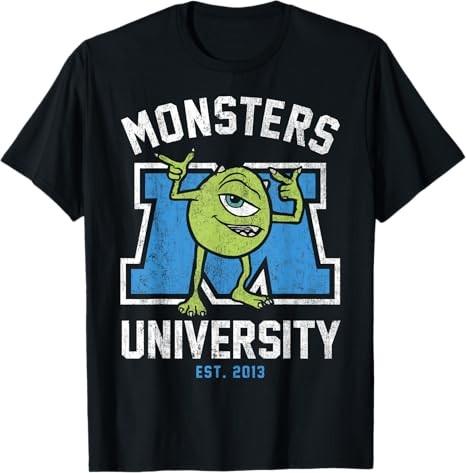 Monsters University Mike Logo Black TShirt S