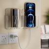 Adhesive Wall Phone Holder Space Saving Design for Home Office Organizing with Charging Slot and Multifunctional Storage