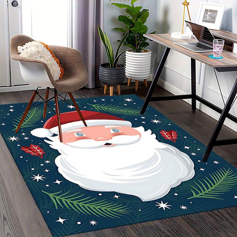 Christmas Santa Claus Chair Mat - Anime Cartoon Design, Non-Slip Carpet for Office, Home Decor, Living Room, Bedroom, Game Room & Dormitory.R012