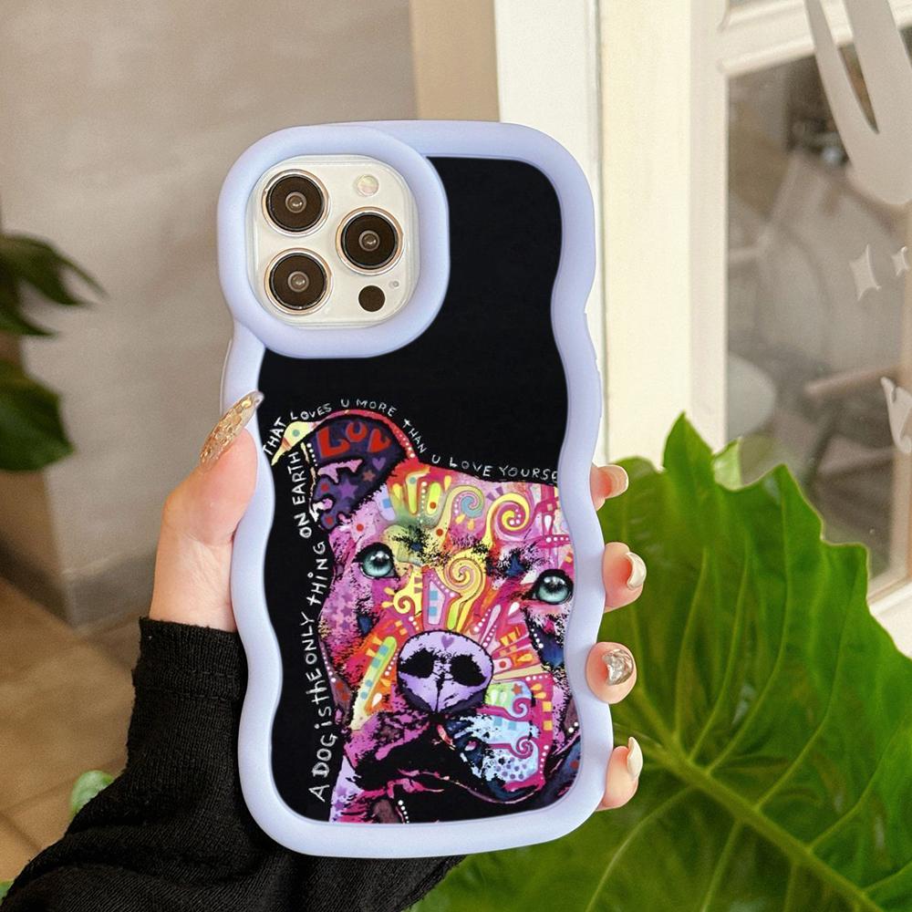 Ae76 Dog Color Doodle Design Art Protective Phone Cases for Samsung S24 Plus S23 Ultra A14 A55 A06 Honor X9b Motorola OnePlus Big Wave TPU Back Cover