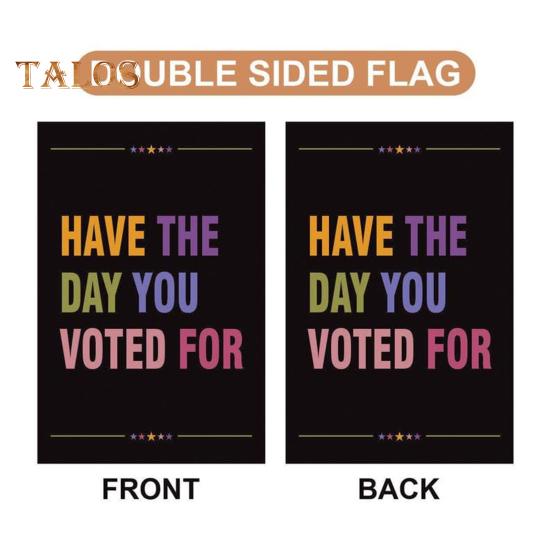 Motstå Hat Hageflagg Dobbeltsidig Anti-Trump Banner Ha Dagen Du Stemte For Utendørs Flagg for Veranda Gårdsplass Plen