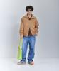 Ironyporno Whiteline 86-Iro253 Curved Bomber Suede Jacket Camel