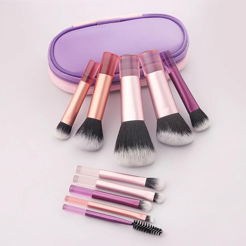 10 Pcs Mini Makeup Brush Set Powder Eyeshadow Foundation Blush Blender Concealer Beauty Makeup Tools Brush Professional Supplies