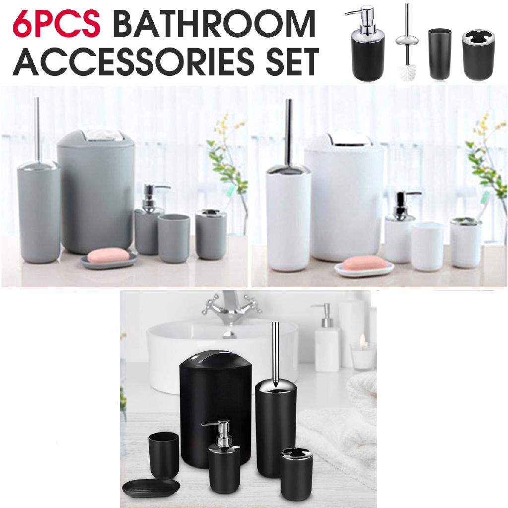 6 In 1  Bathroom Wash Set Bathroom Plating Six Sets of Soap Dispenser/Toothbrush Holder/Glass/Soap Box Bathroom Supplies