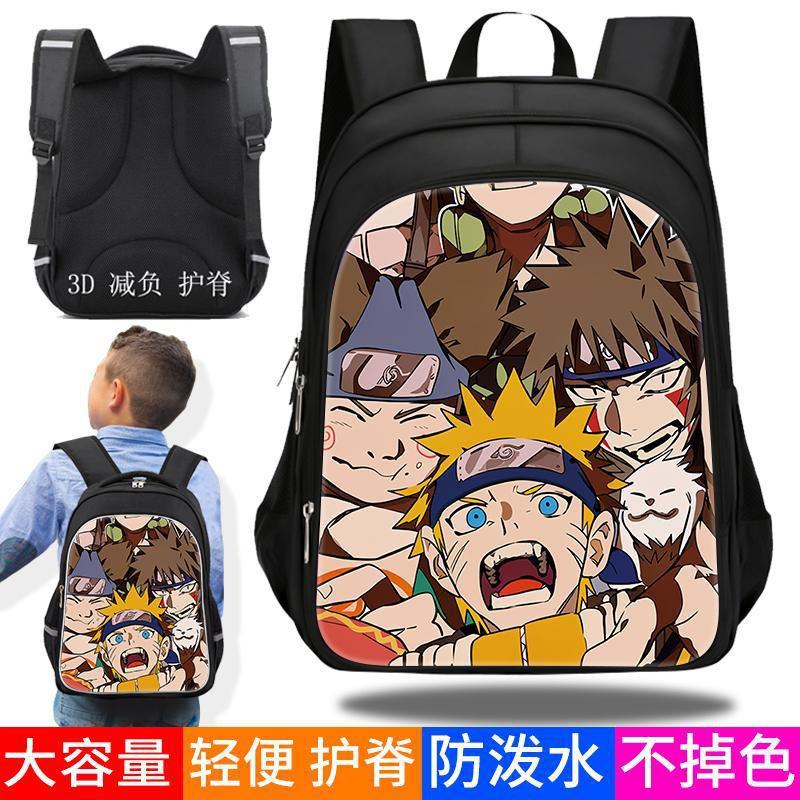 Naruto Anime Backpack Kids Large Capacity Waterproof School Bag With Spine Support Adjustable Straps 3 Sizes
