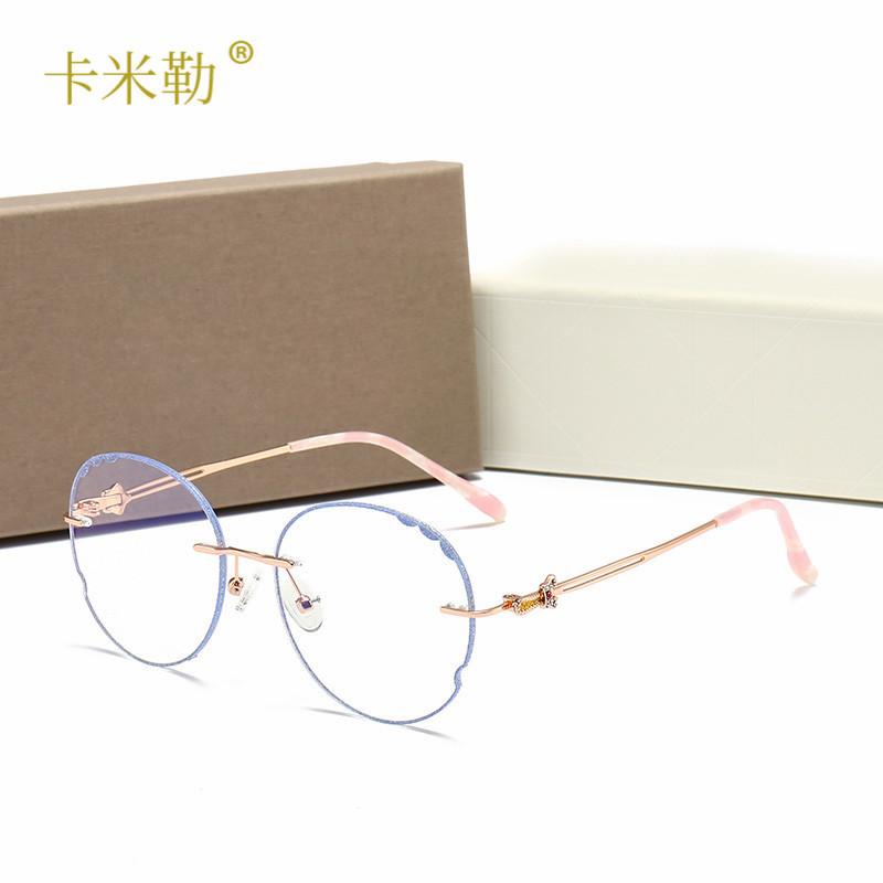 New anti-blue light, girls' trend fashion flat glasses, oval face frame fashion sunglasses sunglasses