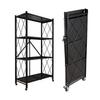 RAKU Folding Foldable Storage Rack with Large Easy To Easy Microwave Kitchen Folding Rack, Shelf, Casters, Rustproof, Capacity, Move, Assembly, Stand,