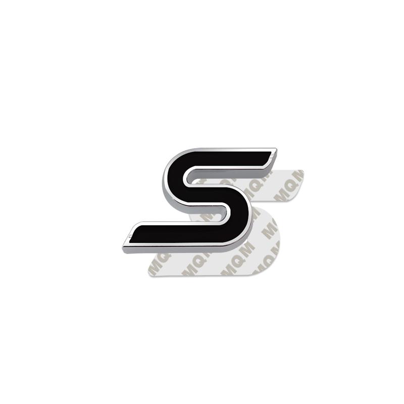RGFU9 Car Accessories Metal S Grille Emblem Rear Trunk Body Badge Sticker For Ford ST LINE Focus Fiesta Ecosport Kuga Mondeo Everest