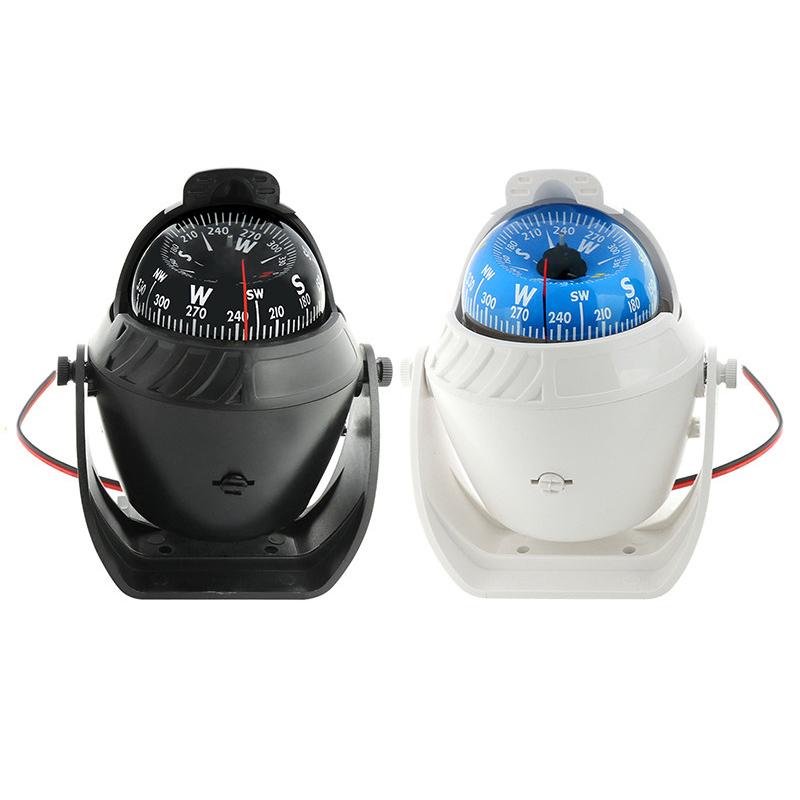 12V Marine Navigationskompass mit elektronischem LED-Licht, elektronischer See-Drehkompass für Marineboote