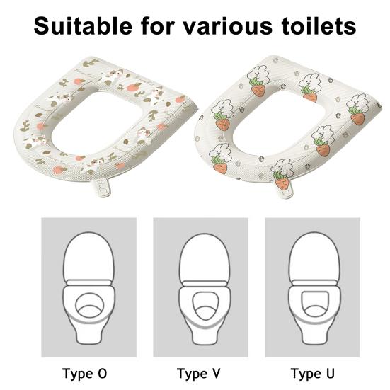 Toilet Seat Cartoon Pattern Tear-Off Easy Clean Non-Slip Cushion Pad Self-adhesive Toilet Seat Bathroom Toilet Seat Cover