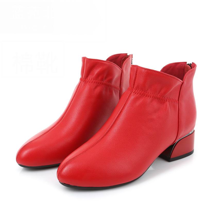 

Модные ботильоны GKTINOO из натуральной кожи для женщин, на толстом каблуке, на молнии, с острым носком, осенне-зимние, женская обувь, мягкая подошва, короткие ботинки 265