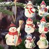 18 STÜCKE Weihnachtsanhänger Set Cartoon Holz Schneemann Ornament mit Lanyard Festliche Weihnachtsfeier Heim DIY Dekoration