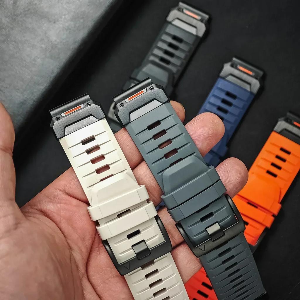22mm 26mm Fluororubber Strap For Garmin Fenix 8 7X 7Pro Epix Pro Gen2 47mm 51mm QuickFit Garmin Fenix 6 6X Pro 5XPlus Watchband