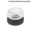 2 Pcs/Set Soft Penis Cock Rings Male Delay Ejaculation Testis Scrotum Restraint Adult Games Sex Toys For Men Reusable