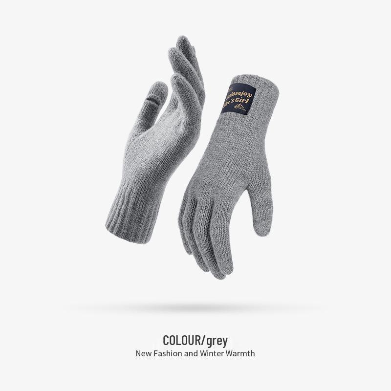 DZ149 Winter Knit Wool Gloves: Windproof Flip-Finger Touchscreen Gloves for Outdoor Cycling and Sports.