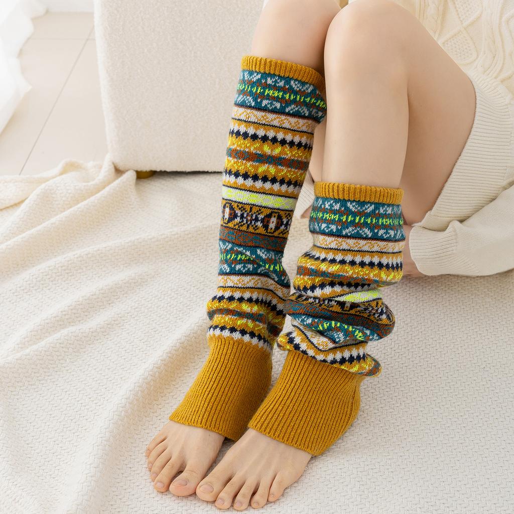 Warm Leg Covers Autumn and Winter Retro Ethnic Style Unique Personality Socks New Hot-selling Thickened and Lengthened Socks