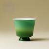 Waking Spring Collection Jade Green Series Gradual Change Hand-painted Ceramic Tea Set Collection Cover Bowl Teapot Teacup