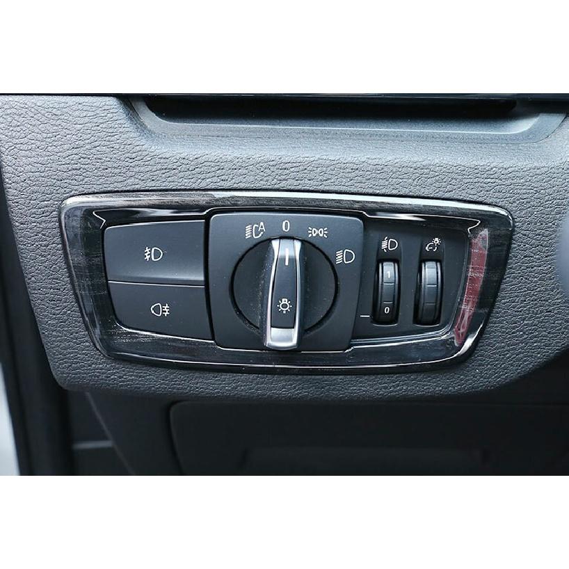 Fit For BMW X1 F48 2016-2022 Black Wood Grain Function Control Button Frame Trim