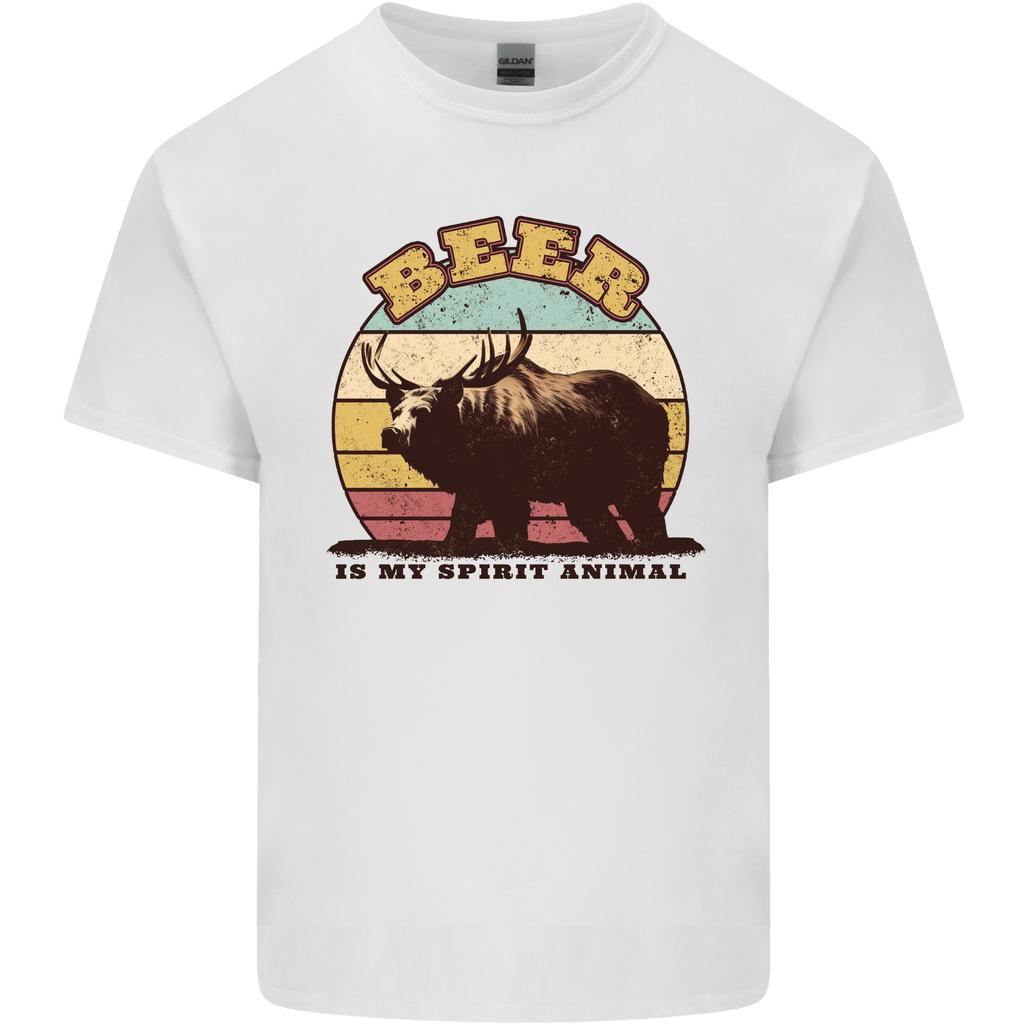 Beer is My Spiritual Animal Funny Alcohol Bear Unisexs Light Cotton TShirt