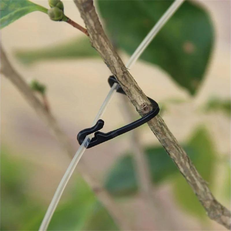 200pcs Vines Fastener Plastic Tied Buckle Hooks Gardening Grape Support Vegetable Strapping Clips Fixed Buckle Hook Plant Holder