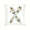 Plant Flowers Alphabet Printed Cushion Cover Spring Home Seat Decorative Pillowcase  Square Polyester Letters Pillow Cover