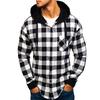 Ramidos Men Autumn Winter Pullover Plaid Top  Hooded  Sweatshirt Outwear Blouse