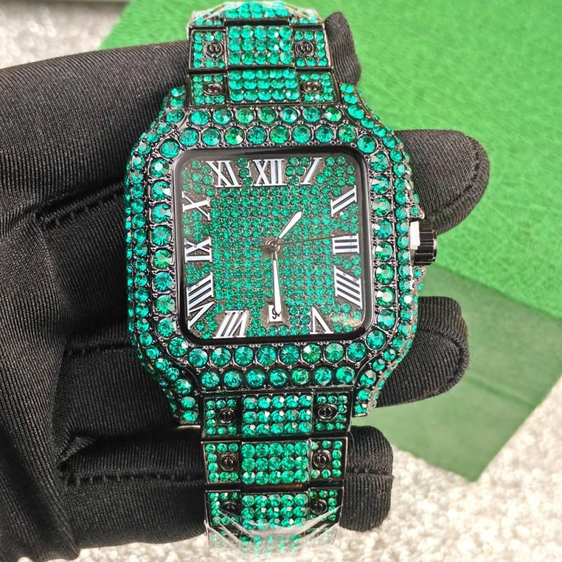 Hip Hop Full Quartz Wristwatch Men Couple Waterproof Calendar Business Style