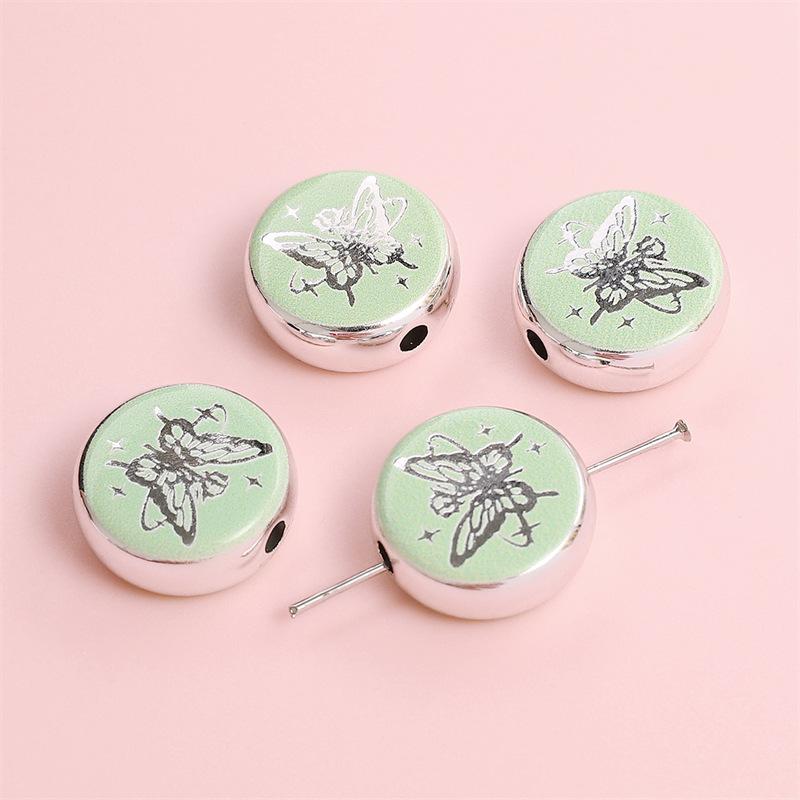 Handmade Bracelet Beads Acrylic Printed Beads Cartoon Beads Handmade Diy Bracelet Loose Beads Bracelet Pendant Graffiti Beads Jewelry Accessories