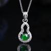 Natural Jadeite Gourd Pendant S925 Sterling Silver Necklace Accessories High-end Light Luxury Style Fashion Women's Jewelry
