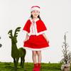 Christmas Santa Claus Party Costume Dress Up Shawl with Hat Outfit Red & White Gold Velvet 3 Type Optional for Adult Kid