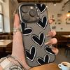 Black Hand-Drawn Hearts Pattern Hard Phone Case for Xiaomi Redmi Note 15 14 13 12 11 Pro Plus Shockproof Protective Cover