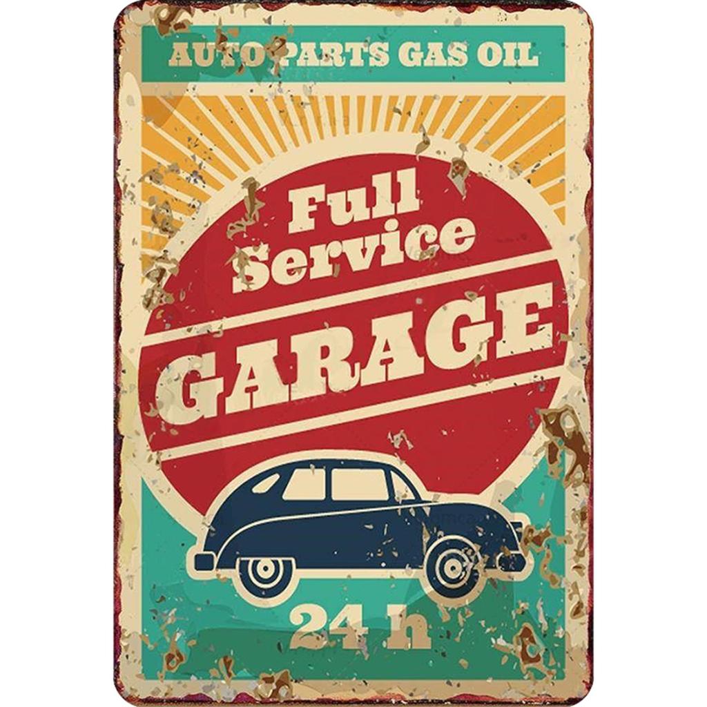 Vintage Garage Metal Tin Sign 2D Metal Wall Art Poster for Home Bar Decoration