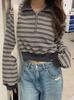 Early Autumn 2023 Women's Striped Hoodie Sweater - High-End, Versatile, Loose Slimming Knitwear