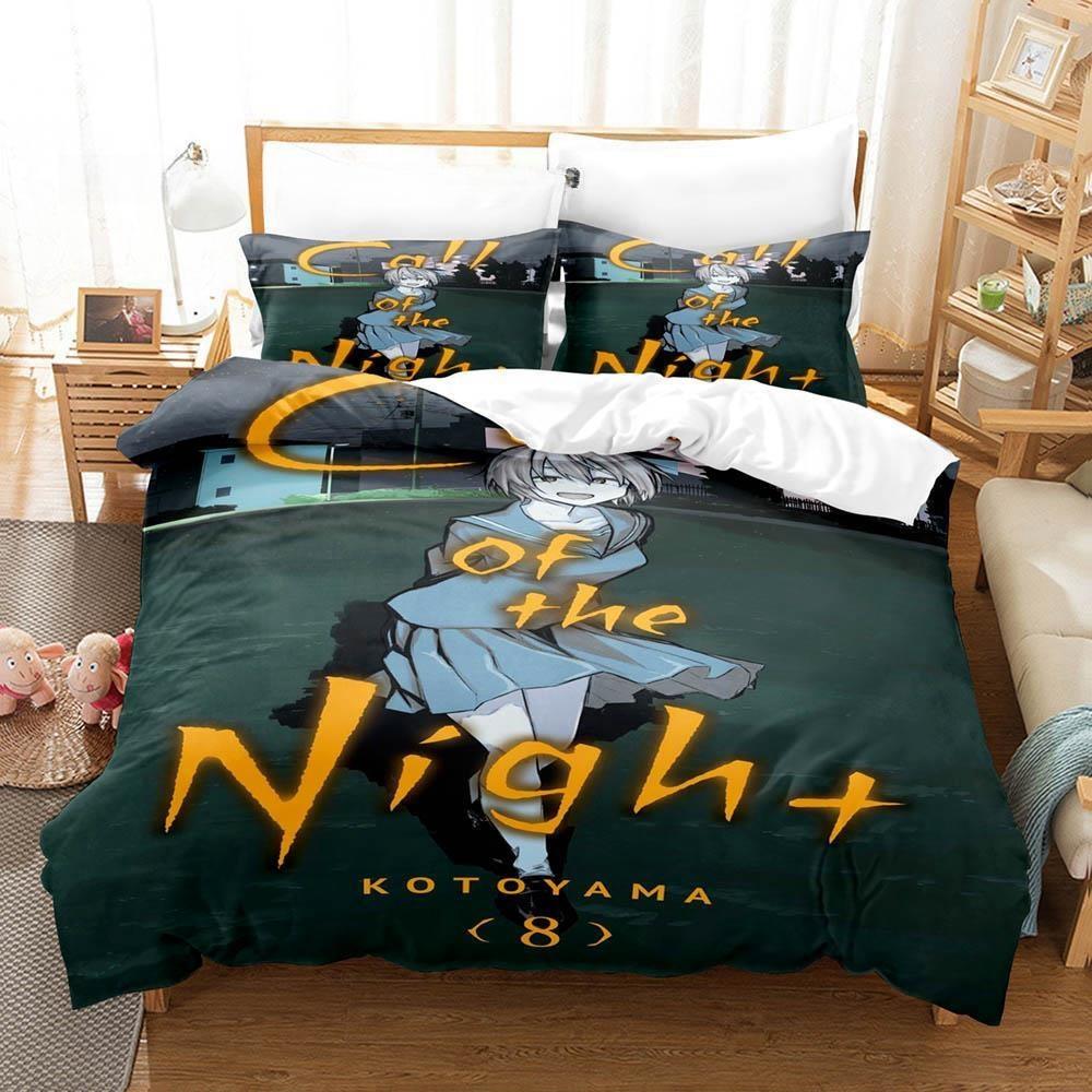 New 3D Printing Anime CALL OF THE NIGHT Bedding Set Single Twin Full Queen King Size Bed Set Adult Kid Bedroom Duvet Cover Sets