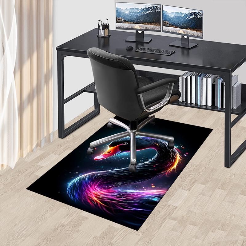 

Colorful Swan Chair Mat: Office Carpet, Oversized Rug for Home Decor, Sofa Mat, Desk Pad Gift - Suitable for Bedroom, Living Room, Any Room0 60cm by 90cm