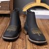 Men's Fashion Chelsea Boots Trendy Embroidery Business Casual Men's Shoes British Style Street Style Comfortable Men's Shoes