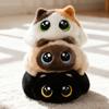 Round Black Cat Plush Toys Cartoon Cat Stuffed Animal New Cat Pillow  Gifts