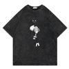 Anime Soul Eater Shirt Herren Atmungsaktiv Druck Polyester Kurzarm Vintage Gewaschenes T-Shirt Mode Harajuku Locker Y2k T-Shirts Oberteile